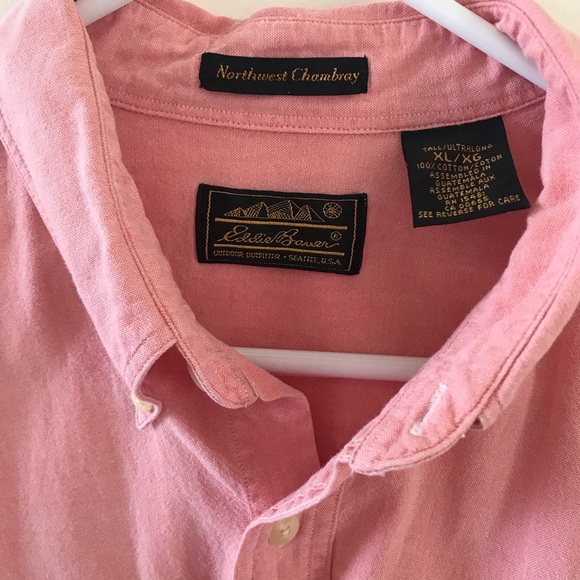 Eddie Bauer Northwest Chambray Button Down XL Tall - Picture 3 of 4